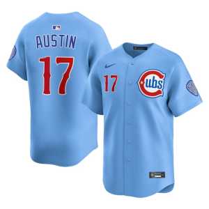 #17 Cubbies Men Blue Player Tyler Austin Jersey - Image 1