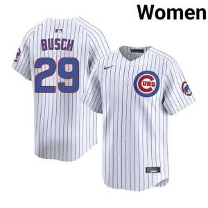 #29 Replica Michael Busch White Women's Cubbies Jersey - Image 1