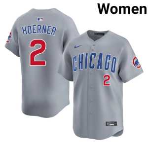 #2 CHC Nico Hoerner Gray Women's Embroidery Jerseys - Image 1