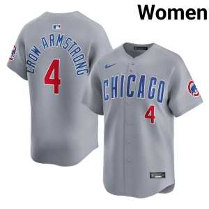 #4 Chicago Cubbies Gray Womens Pete Crow-Armstrong Replica Jerseys - Image 1