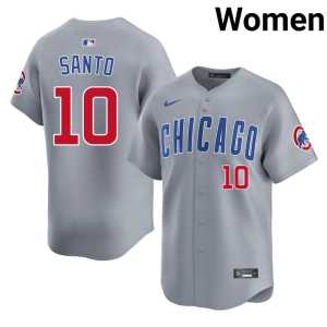 #10 MLB Gray Women Ron Santo CHC Jerseys - Image 1