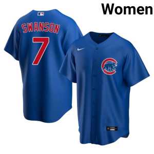 #7 Royal Womens MLB Dansby Swanson Cubs Jerseys - Image 1