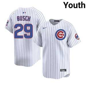 #29 Chicago Michael Busch White Youth MLB Jerseys - Image 1